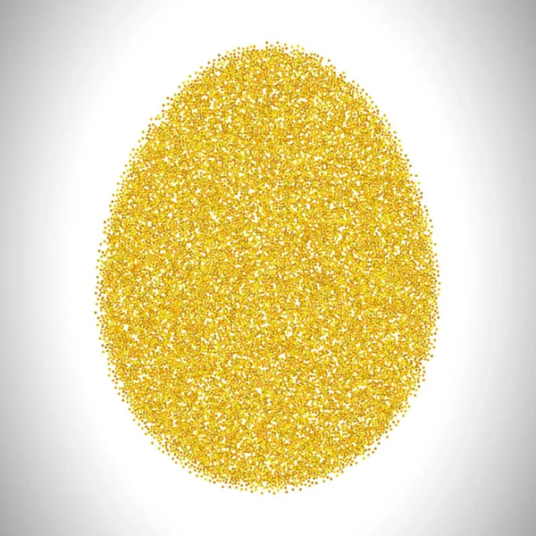 Illustration Golden Egg Isolated White Background Golden Metallic Shiny Easter — Stock Vector