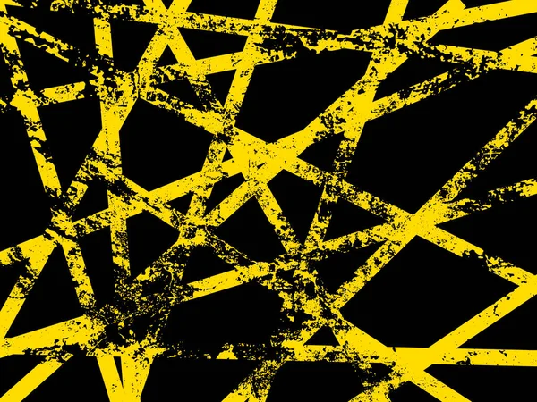 Vetor Fundo Preto Amarelo Textura Grunge Com Elementos Destruição Arranhões — Vetor de Stock