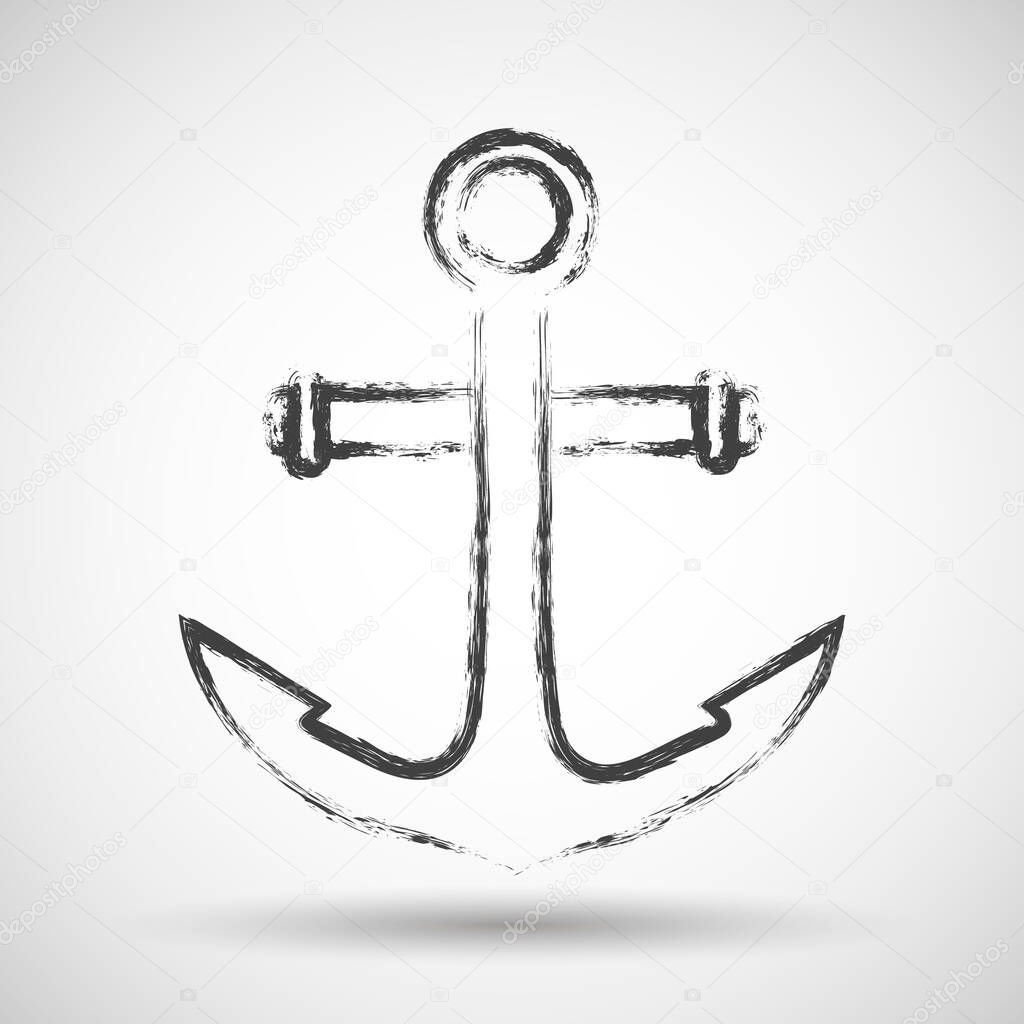 Vector illustration of anchor for making logos, icons for your design