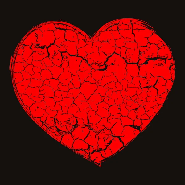 Ilustración Vector Rojo Grunge Sello Goma Con Forma Corazón Concepto — Archivo Imágenes Vectoriales