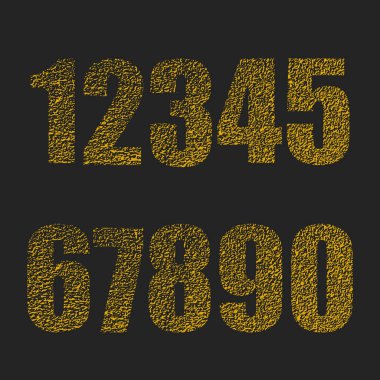 Logo simgeleri ayarlandı. Sayılar silueti simgeler. Satır biçimi harfi, modern sayılar.