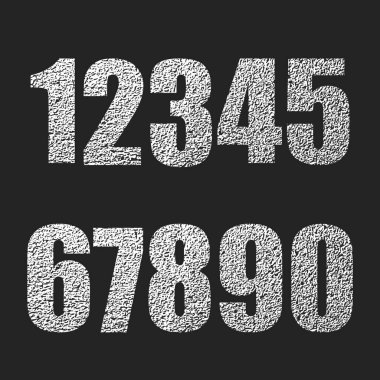 Logo simgeleri ayarlandı. Sayılar silueti simgeler. Satır biçimi harfi, modern sayılar.