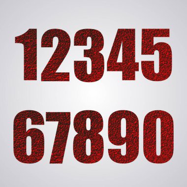 Logo simgeleri ayarlandı. Sayılar silueti simgeler. Satır biçimi harfi, modern sayılar.