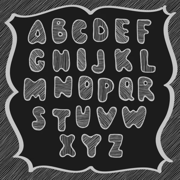 Alfabetet Doodle latin – stockvektor