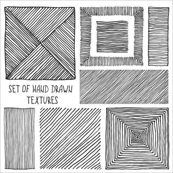 Ensemble de textures dessinées à la main — Image vectorielle