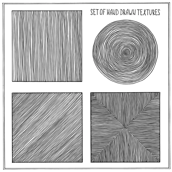 Set di texture disegnate a mano — Vettoriale Stock