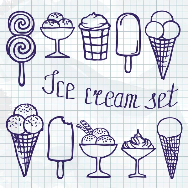 Collection crème glacée — Image vectorielle