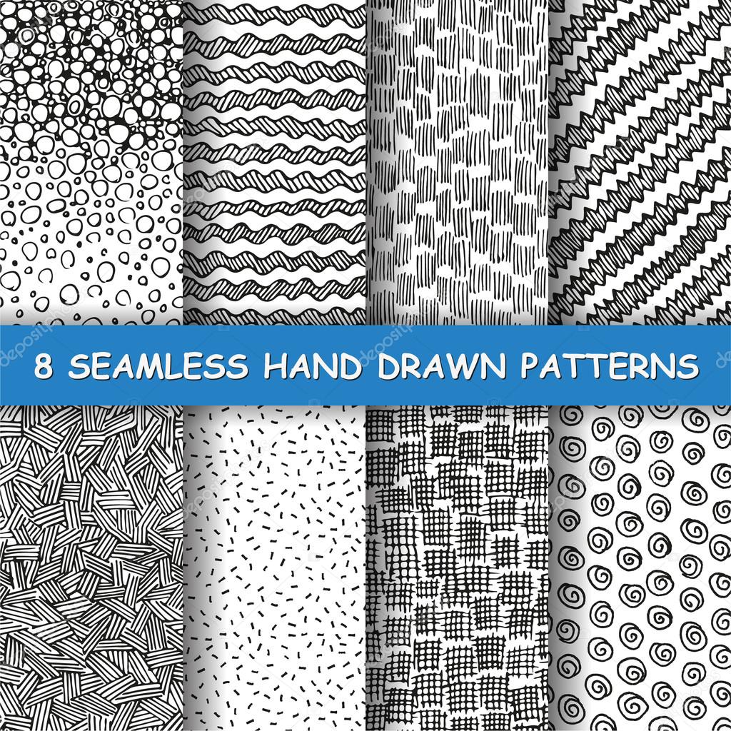 Seamless hand drawn pattern. 
