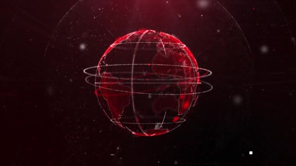 Mooi Global Business Network Draaiend Ruimte Naadloos Looped Animatie Van — Stockvideo