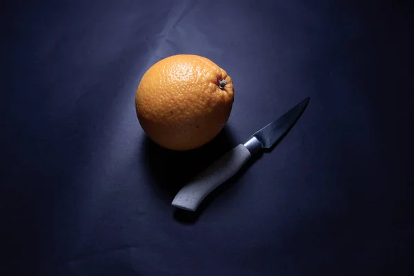 Orange Detail Dengan Beberapa Tetesan Atasnya — Stok Foto