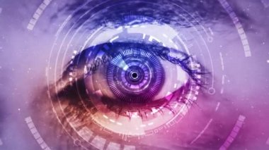 İleri teknoloji fütüristik gözünü kapat, yakınlaştır.