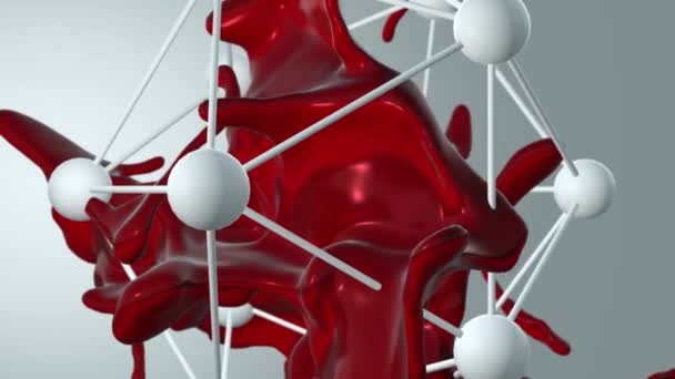 Atoms Shape Blood Spinning Air High Quality Seamless Loop Able — Stock Video