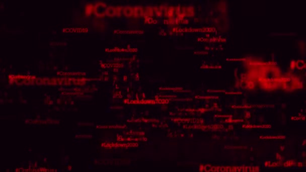 Corona Virus Roșu Matrice Stil Fundal — Videoclip de stoc