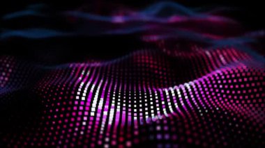 4k Soyut arkaplan dalga parçacıkları formu.