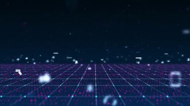 Sosyal medya ve Teknoloji Arkaplan Dijital Çevre Döngüsü 4K