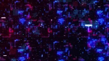 Soyut dijital parçacıklar akışı, teknolojik dijital bağlantı arka planı. (döngüsel))