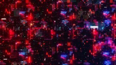 Soyut dijital parçacıklar akışı, teknolojik dijital bağlantı arka planı. (döngüsel))