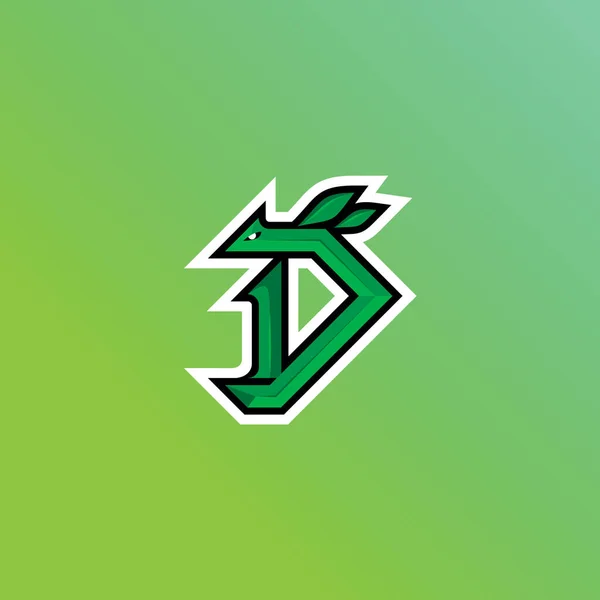 初版D吉祥物 Esport Logo向量Eps — 图库矢量图片