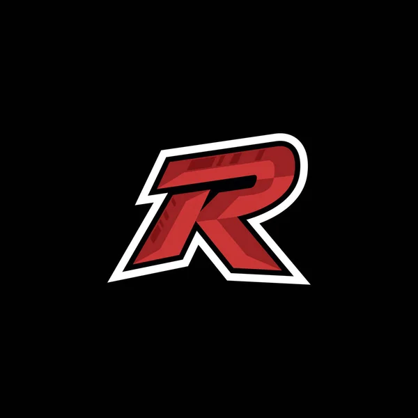 初始R吉祥物 Esport Logo向量Eps — 图库矢量图片