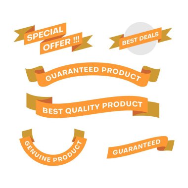 Modern Banner Etiket Rozetleri ve Stiker Set Vektör Eps 10