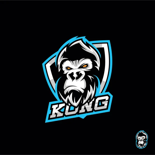 Kong Head Mascotas Logo Vector Eps — Vector de stock