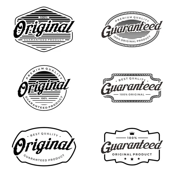 Vintage Guaranteed Original Badges Label Und Aufkleber Vektor Folge — Stockvektor