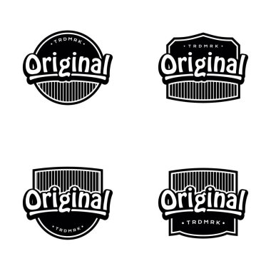 Klasik Garantili & Orijinal Rozet Etiketi. Etiket ve Damga Şablon Vektörü 10 birim