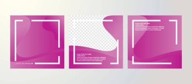 Pankart, broşür ve 10. vektördeki poster için uygun havalı bir tasarım elemanı ve modaya uygun gradyan rengine sahip Sosyal medya dizayn şablonu seti