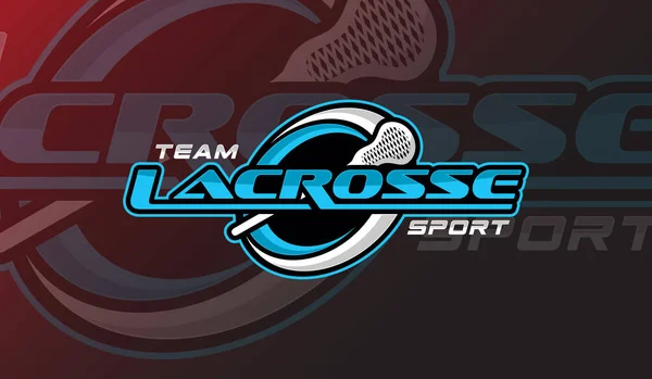 Lacrosse Logo Takım Logosu Turnuva Amblemi Tasarımı — Stok Vektör