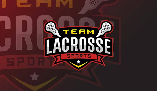 Lacrosse Logo Sport Team Logo League Tournament Emblem Design Vector Graphics