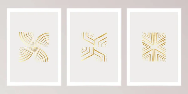 Set Abstrakter Geometrischer Designvorlagen Für Wanddekoration Poster Broschüre Geschenkkarte Einladungskarte — Stockvektor