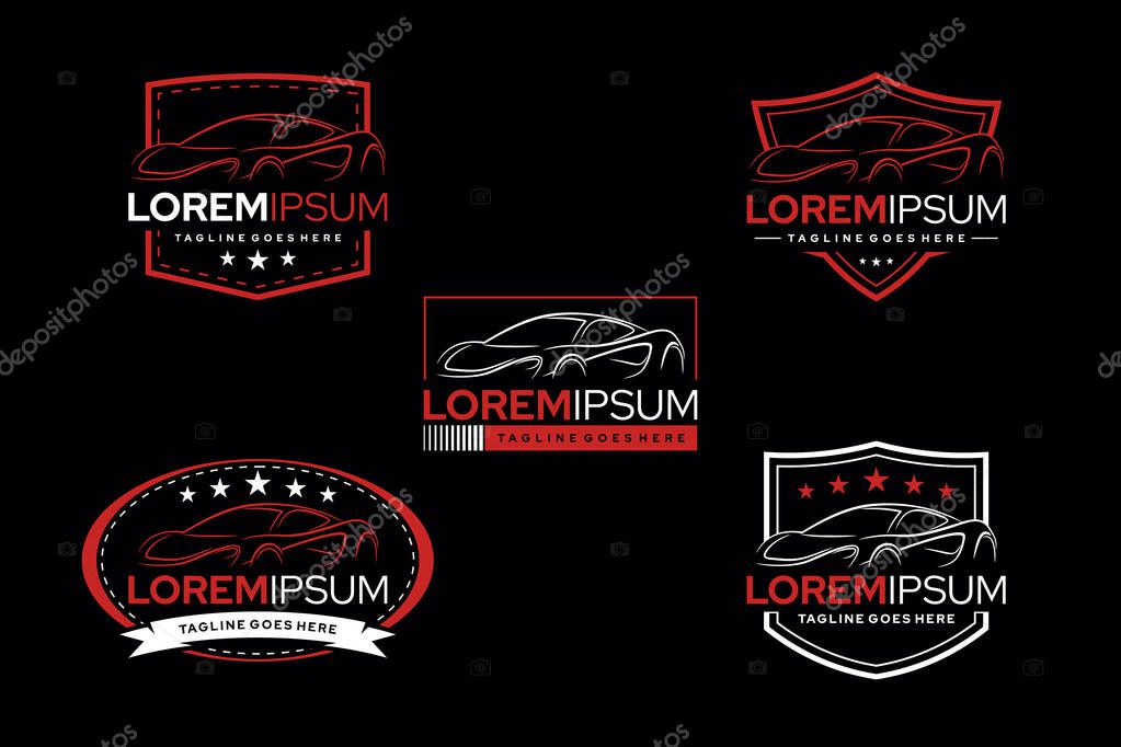 Set of sport car logo line design vector eps 10