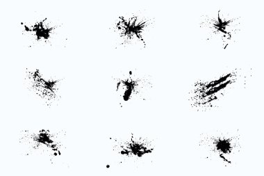 set of abstract grunge ink splat in vector eps 10 clipart