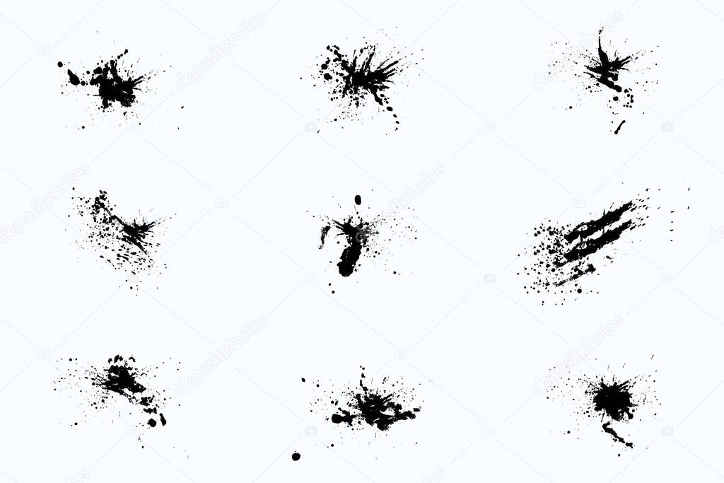set of abstract grunge ink splat in vector eps 10