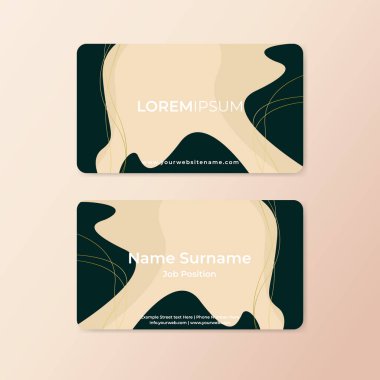 10 vektörlü yuvarlak köşeli modern soyut kartvizit tasarım şablonu