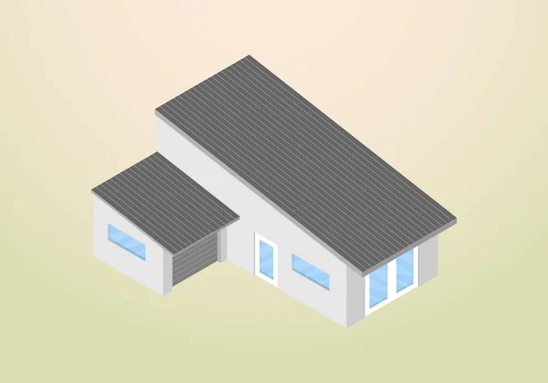 Isometric Design Modern Minimalist House Vector Template — Stock Vector