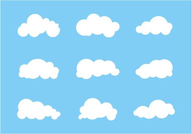 Bulut vektör illüstrasyonu kümesi