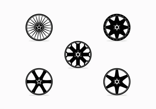 Set Car Wheel Vector Illustration — Stock Vector