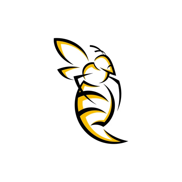 Design Logo Moderne Illustration Abeille — Image vectorielle