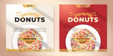 İçecekler, tatlı ve fast food için sosyal medya tasarım şablonu