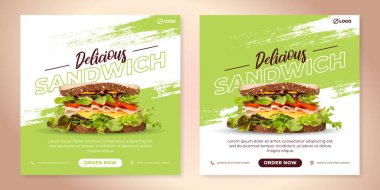 İçecekler, tatlı ve fast food için sosyal medya tasarım şablonu