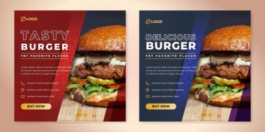 İçecekler, tatlı ve fast food için sosyal medya tasarım şablonu