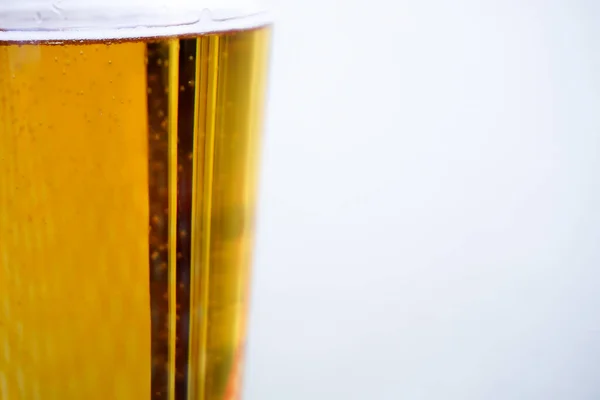 Frisches Bier Mit Blasen Pint Nahsicht — Stockfoto