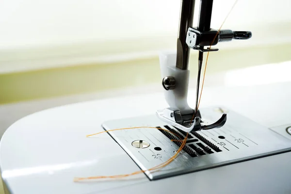 Sewing Machine Needle Bobbin Stitch Settings Details Close View Stock Photo