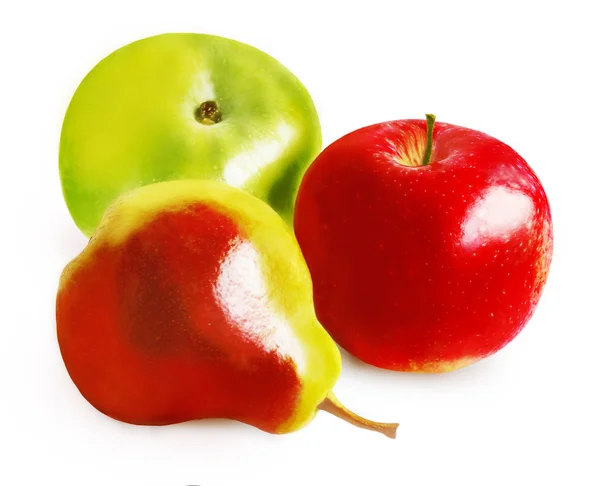 Pera jugosa y manzanas — Foto de Stock