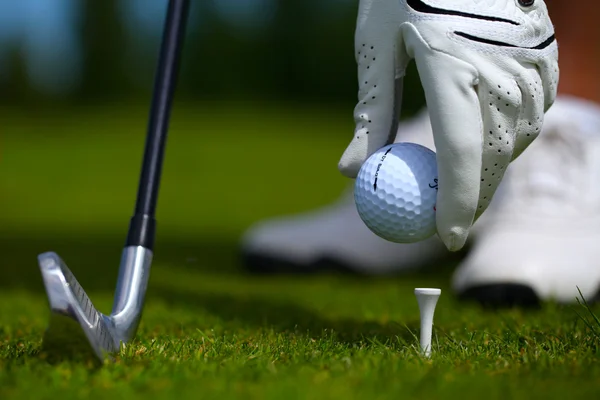 Handske golfboll — Stockfoto