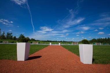 Golf Kulübü kırmızı halı yolu düz etkin boş davet