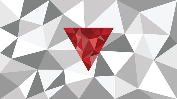 Abstrait brillant vecteur géométrique toile de fond, forme rouge à l'avant, nuances de triangle gris, diamant de couleur, conception de papier peint — Image vectorielle