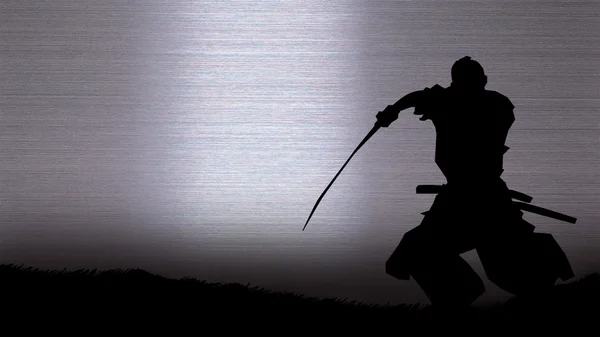 Silhouette of a samurai — Stock Photo, Image