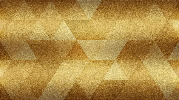 Sfondo granuloso con astratte forme a triangolo giallo e oro . — Foto Stock